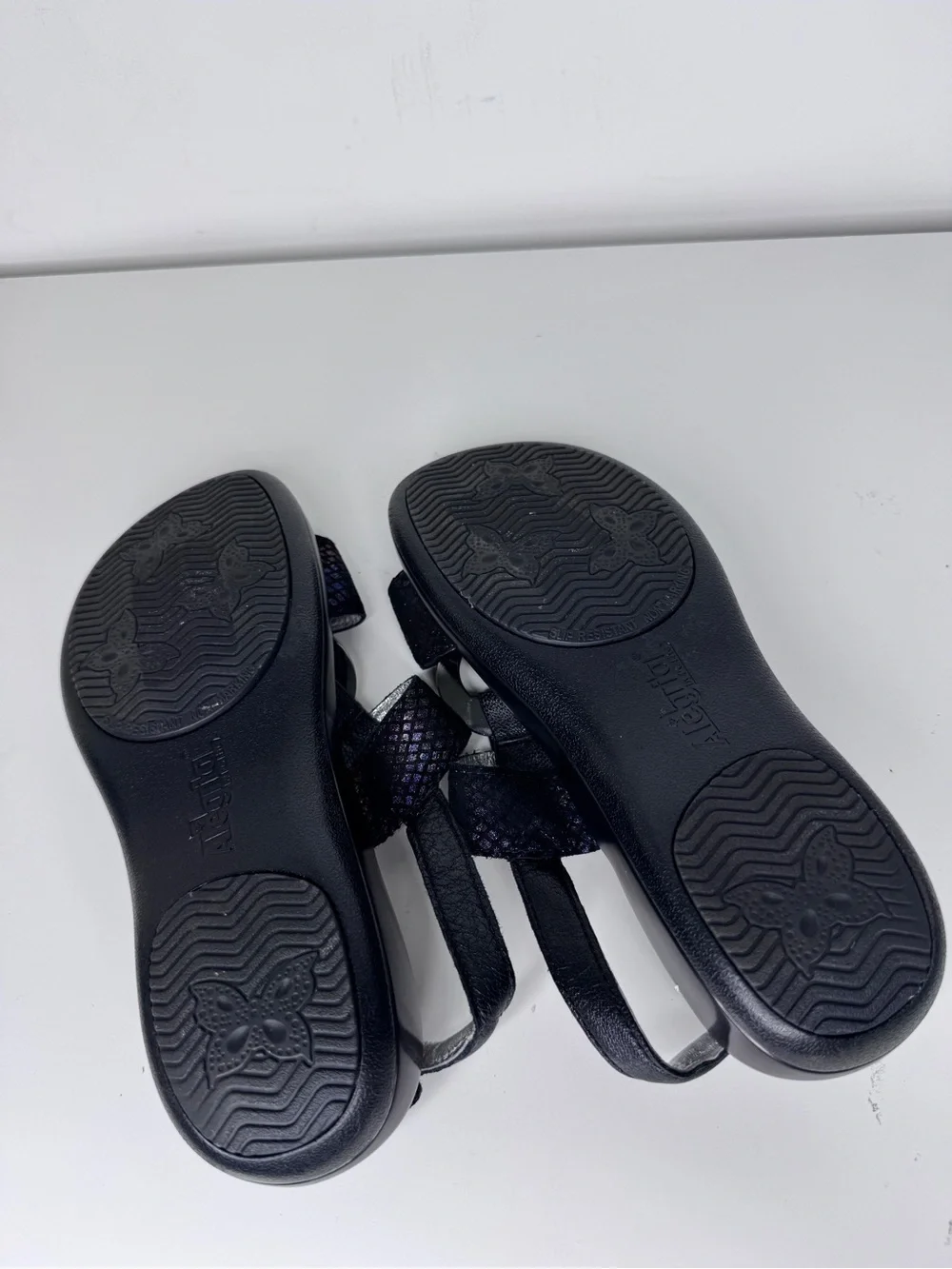 Alegria Julie Black Leather Sandals